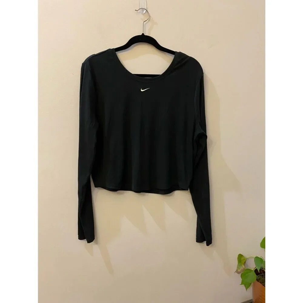 Nike Sportswear Chill Knit Black Long Sleeve Top Women’s Size XXL
